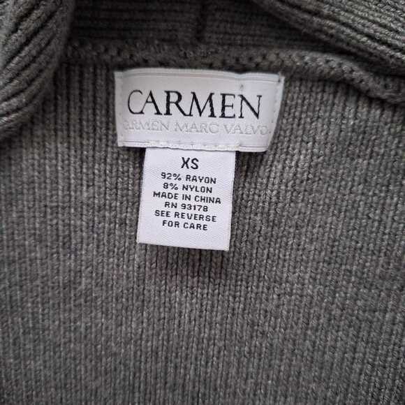 Carmen Marc Valvo Grey Open Cardigan - Picture 5 of 6